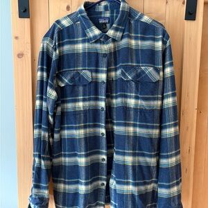 Patagonia Blue and Yellow Plaid Shirt